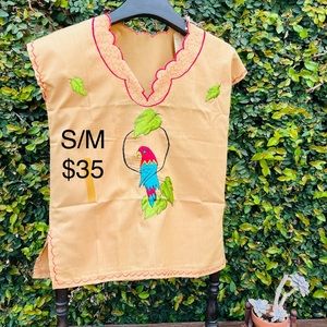 Beautiful Mexican shirt hand stitched size small